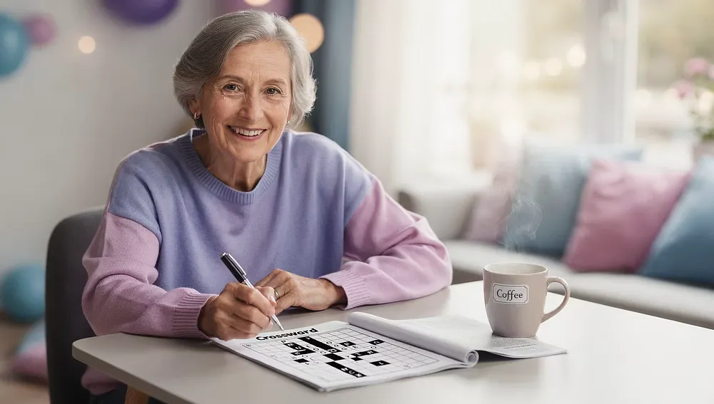 Rüstige Seniorinnen bei anspruchsvollen Denksportaufgaben